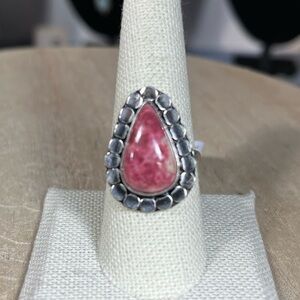 Thulite Ring 925 Sterling Size 9